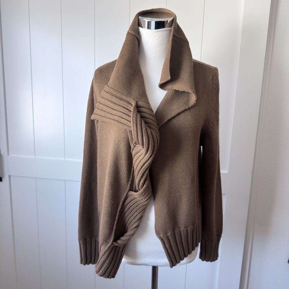 Crea Concept Asymmetric Twist Neck Sweater Sz 40 8 M Virgin Wool Blend Lagenlook
